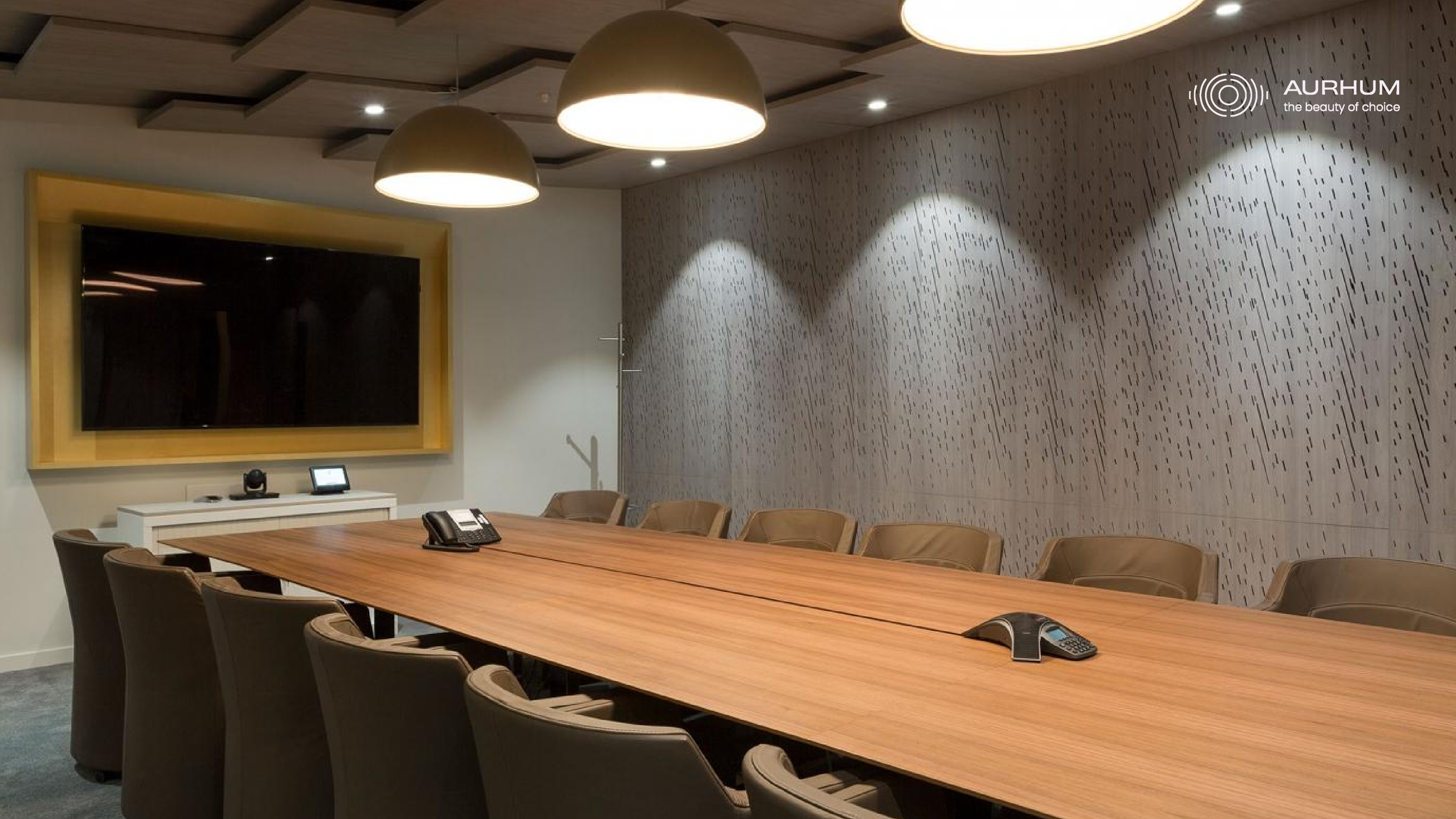Acoustic wall panels installed in a modern meeting room